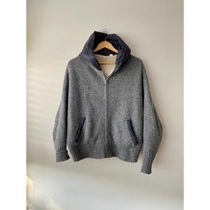 Anthropologie Moth Grey Sherpa Full Zip Sweatshirt